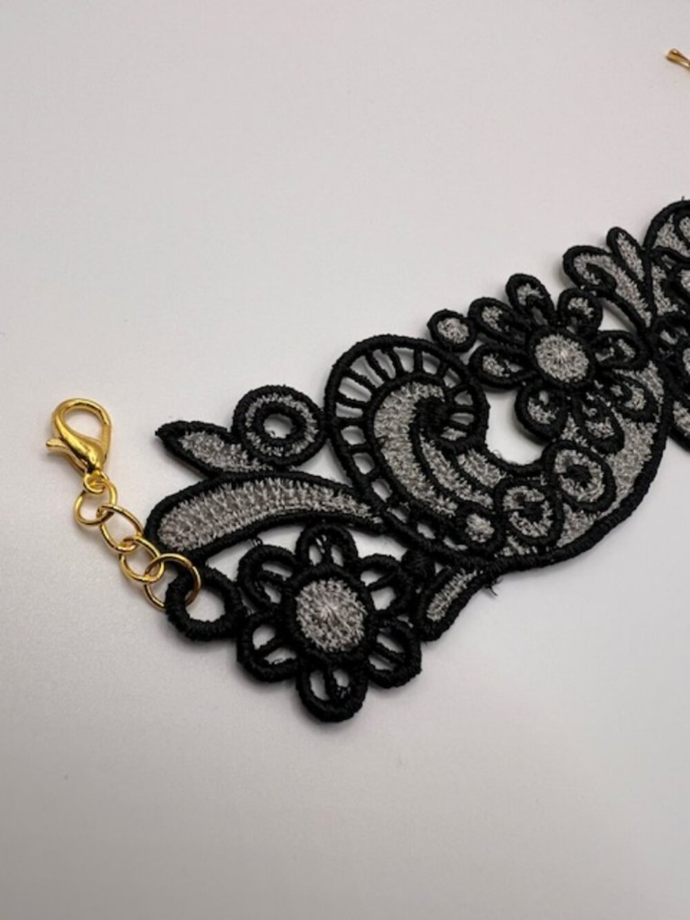 Homemade Black & Silver Lace Bracelet - Picture 3 of 5